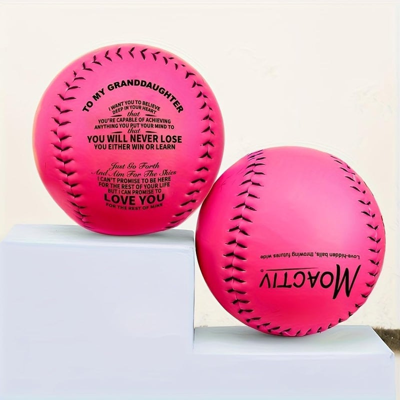 Moactiv 1pc, Creative PU Softball, Gifts for Granddaughter, Standard Size Softball, Birthday Gifts - Image 5